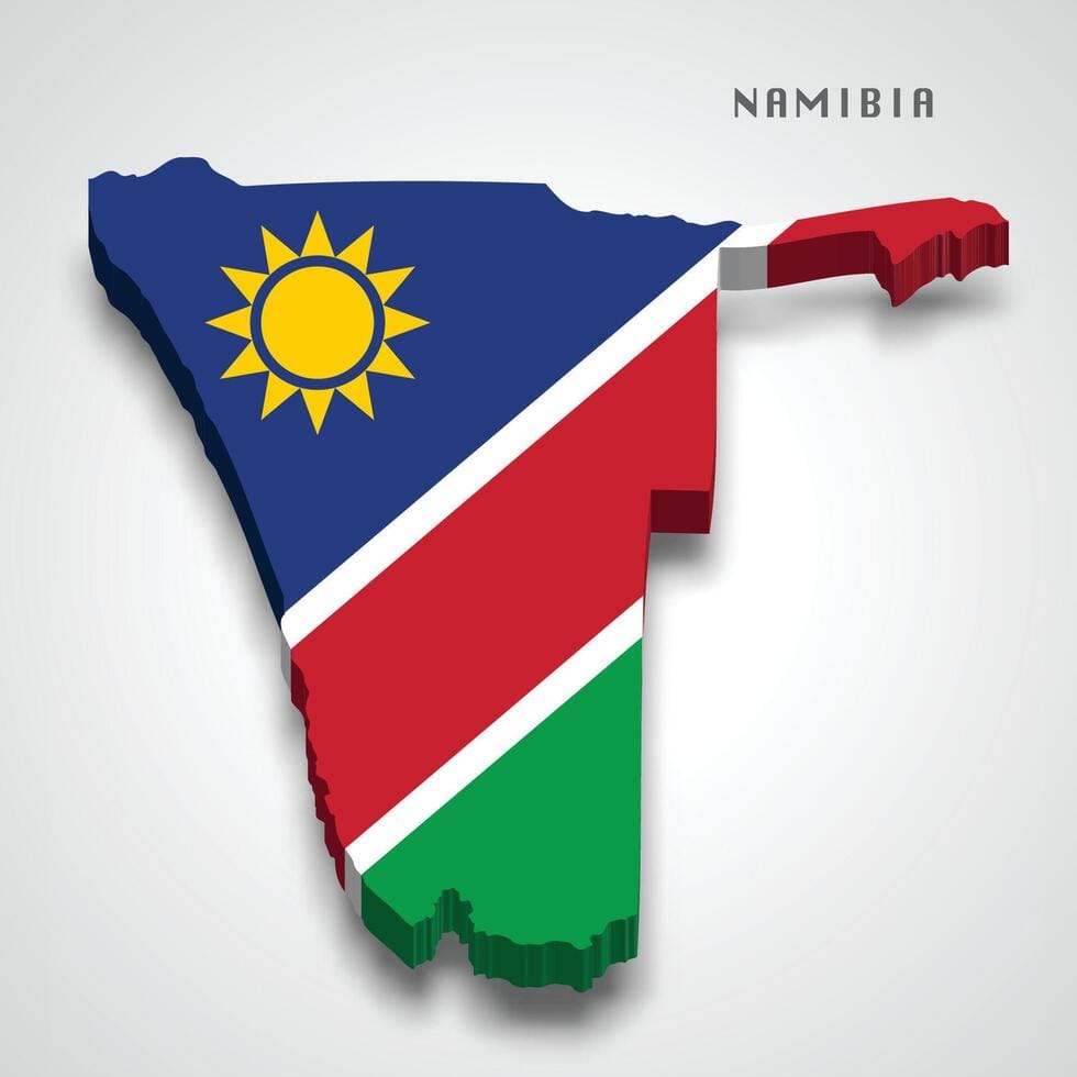 namibia flag map